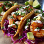 Spicy Shrimp Tacos with Lime Crema
