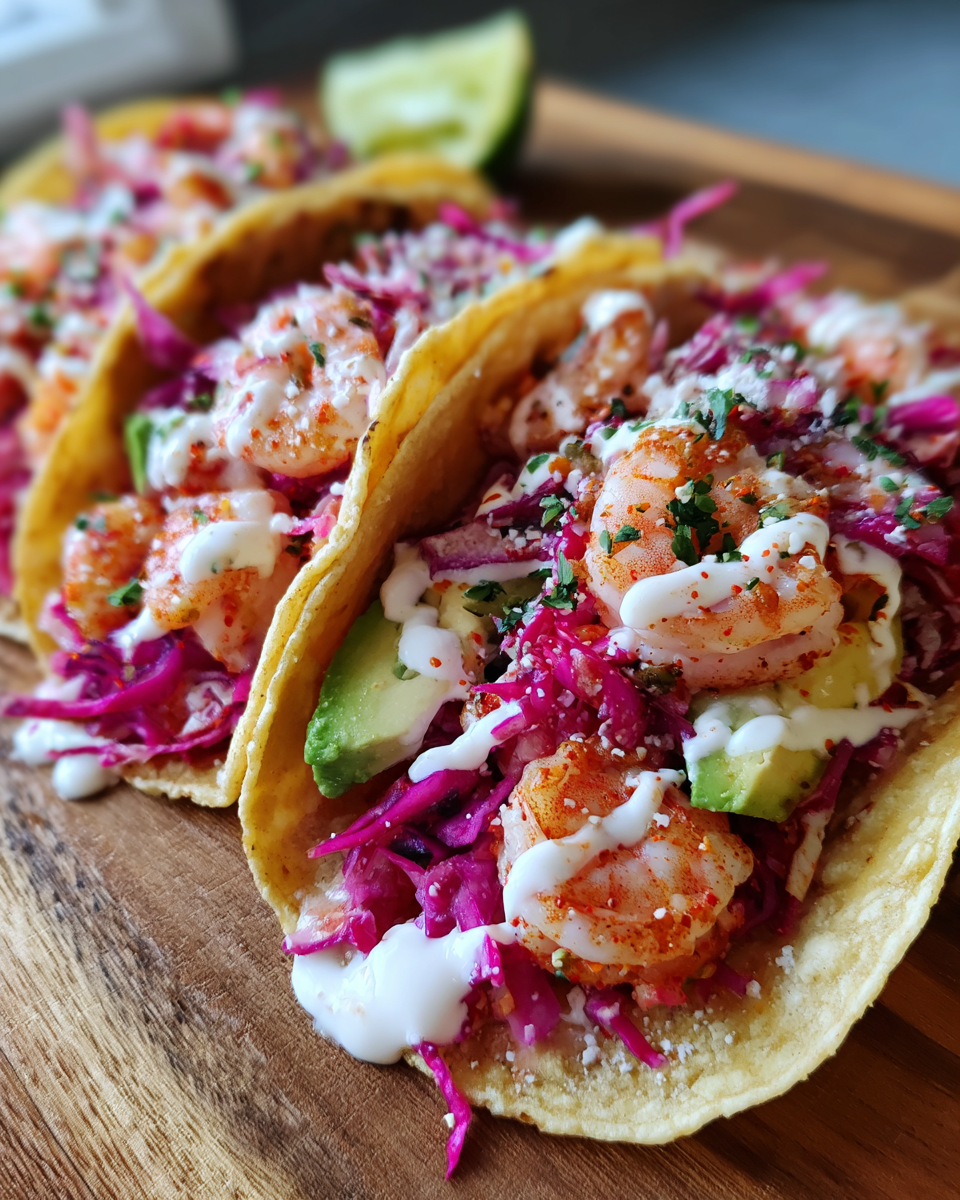 Spicy Shrimp Tacos with Lime Crema - detail 2