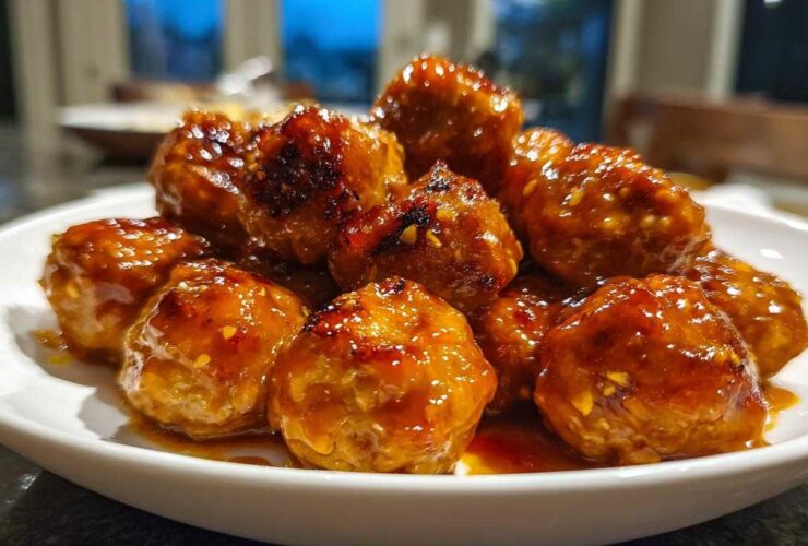 Sticky Orange Chicken Meatballs