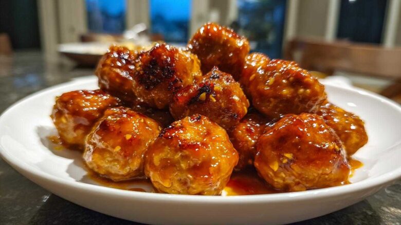Sticky Orange Chicken Meatballs