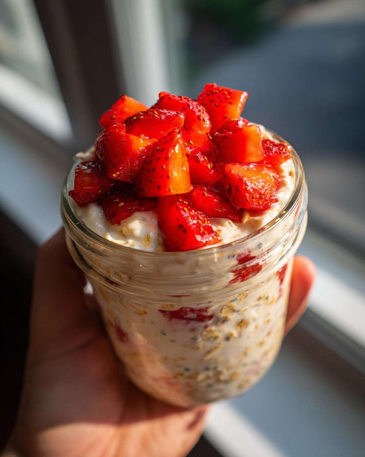 Strawberry Cheesecake Overnight Oats - detail 2