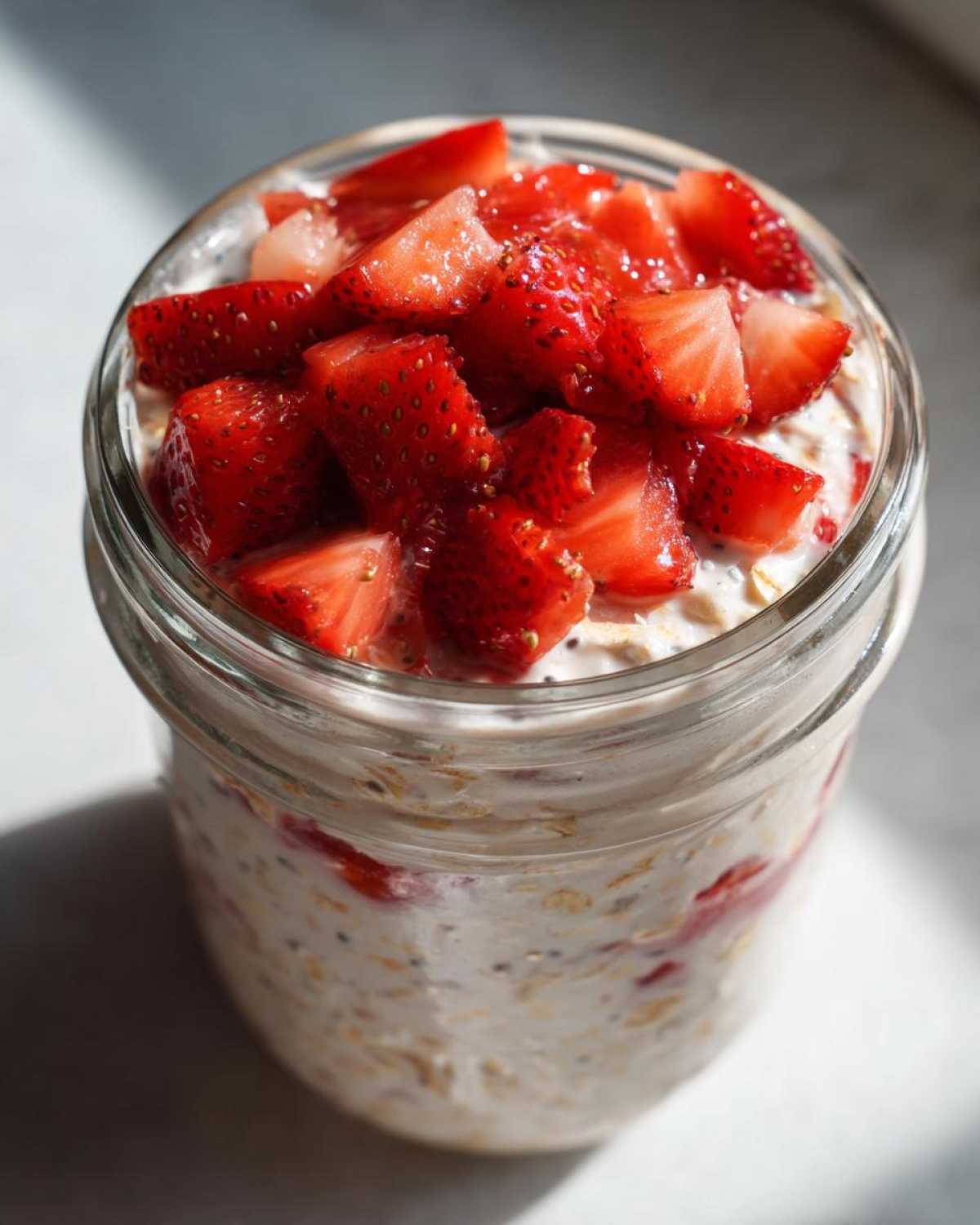 Strawberry Cheesecake Overnight Oats - detail 3