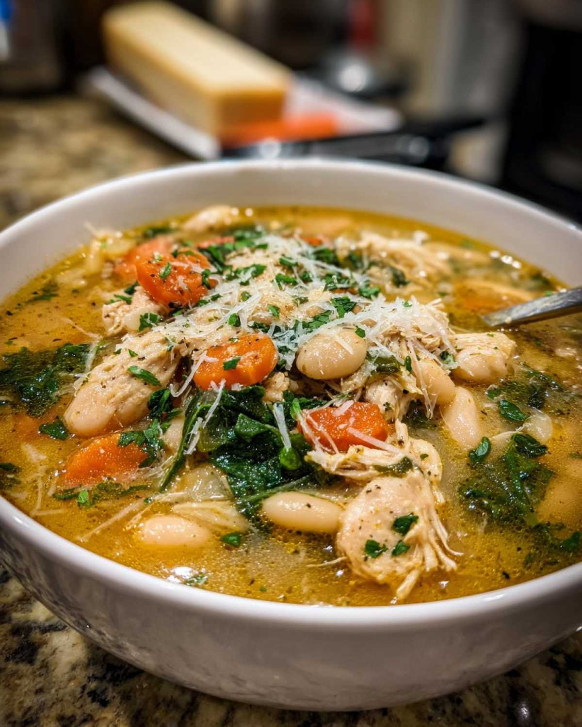 Tuscan White Bean Chicken Soup - detail 2