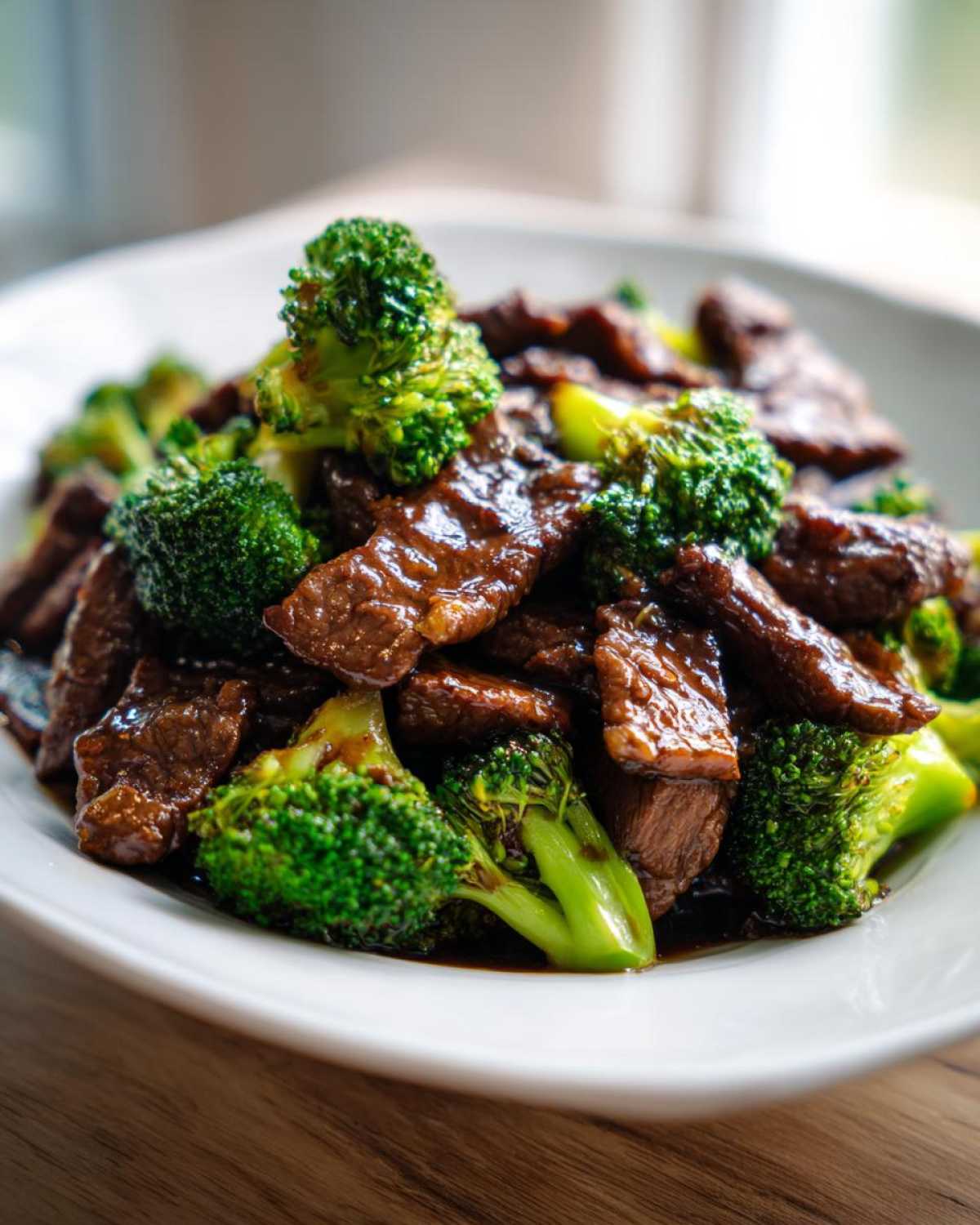 A close-up of tender slices of beef coated in a rich sauce mixed with bright green broccoli florets, representing Instant Pot Beef and Broccoli.