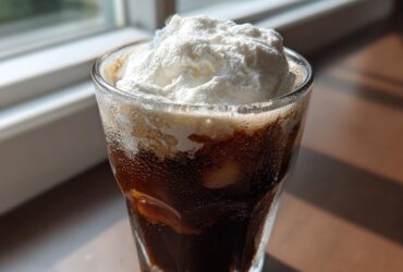 A refreshing glass of Iced Coconut Mocha with Cold Foam piled high on top, showing condensation on the glass.
